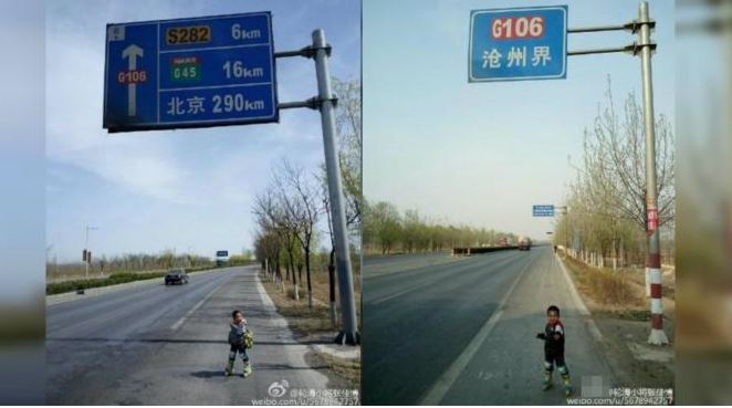 anak kecil menggunakan Rollerblade sejauh 540 km