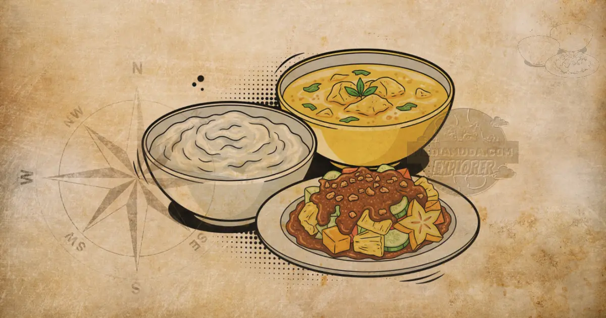 Kuliner khas Ambon Papeda Kuah Kuning dan Rujak Natsepa