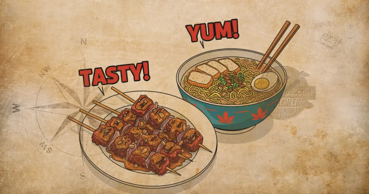 Kuliner khas Sabang Sate Gurita Octopus Satay dan Mie Jalak