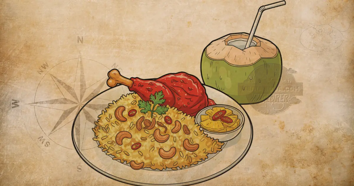 Kuliner khas Tembilahan Ayam Masak Merah dan Nasi Minyak