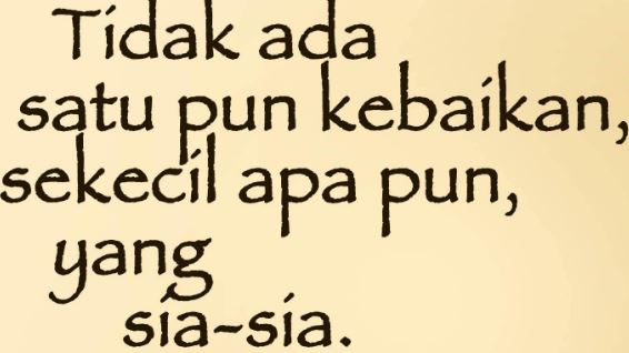 Jangan Buang dengan Sia-Sia