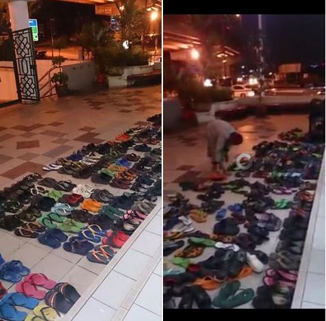 Keren, Sandal Acak-acakan di Masjid Jadi Rapi