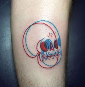 tato 3D tengkorak